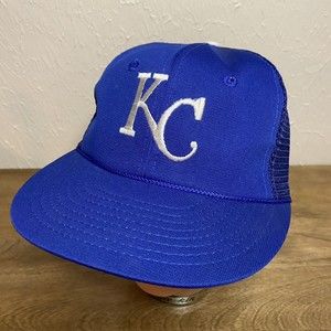 Vintage Kansas City Royals MLB Twins Enterpr Trucker Flat Brim Snapback Hat Cap